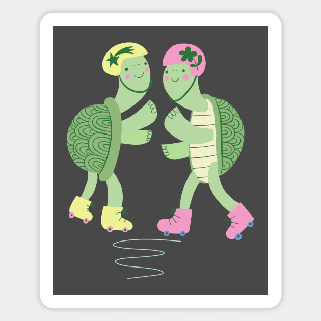 Turtles on Rollerskates Sticker by Rebelform